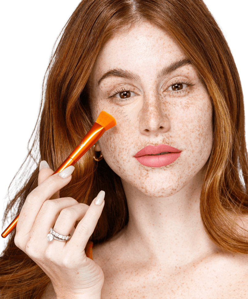 Mini Pincel Triangular para Detalhes e Iluminação - linha premium Makeup