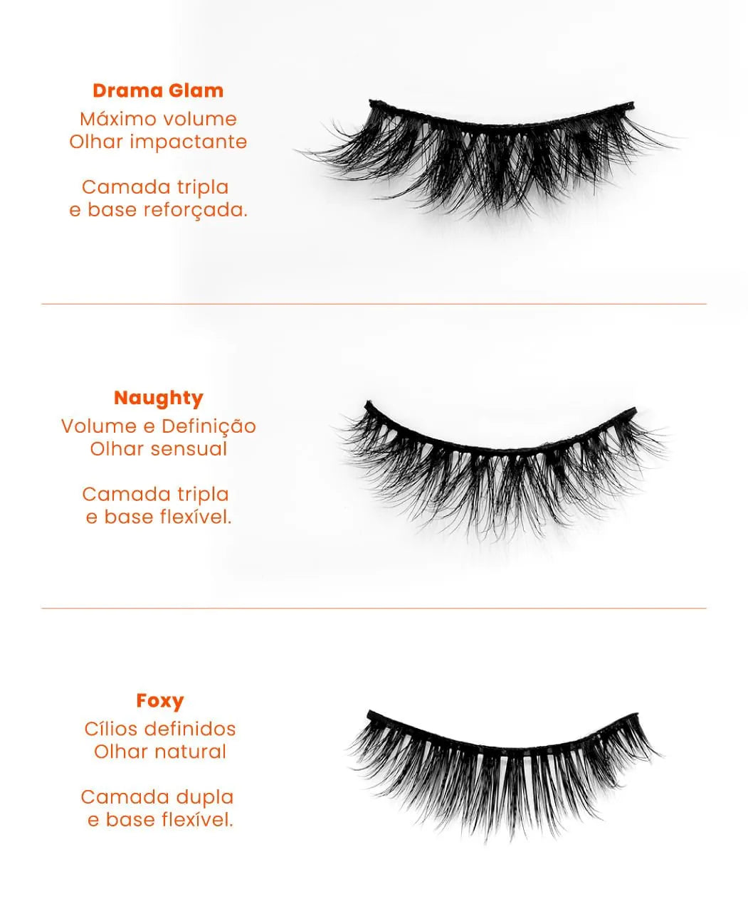 Cílios postiços - Lashes Naughty linha premium Makeup