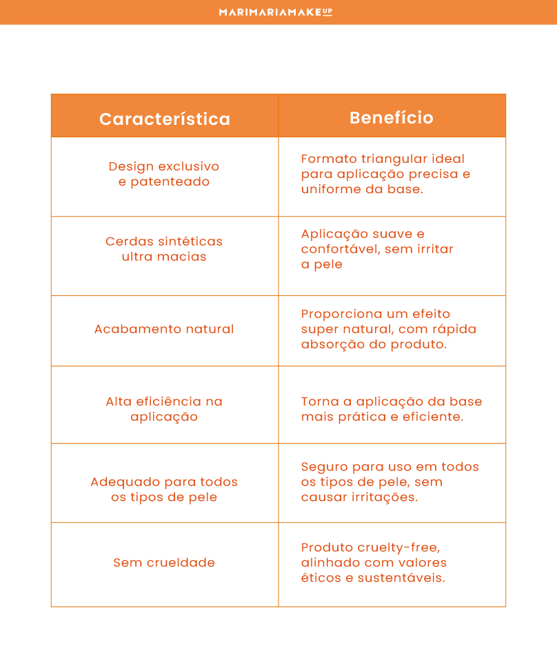 Pincel de Base - Ginger Glow linha premium Makeup