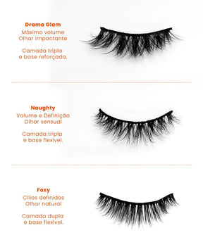 Cílios postiços - Lashes Drama Glam linha premium Makeup