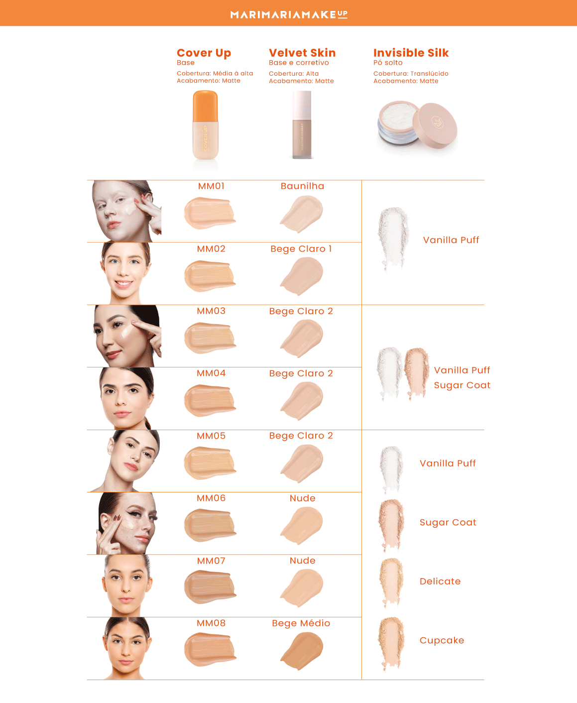 Base Cover Up - MM02 linha premium Makeup